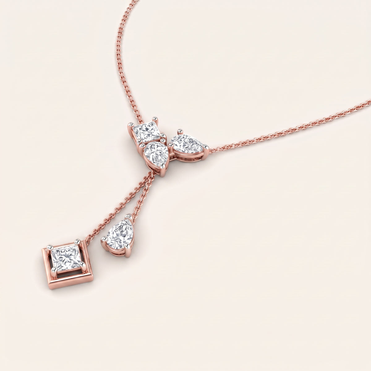 Willow lab-grown diamond necklace, view 4