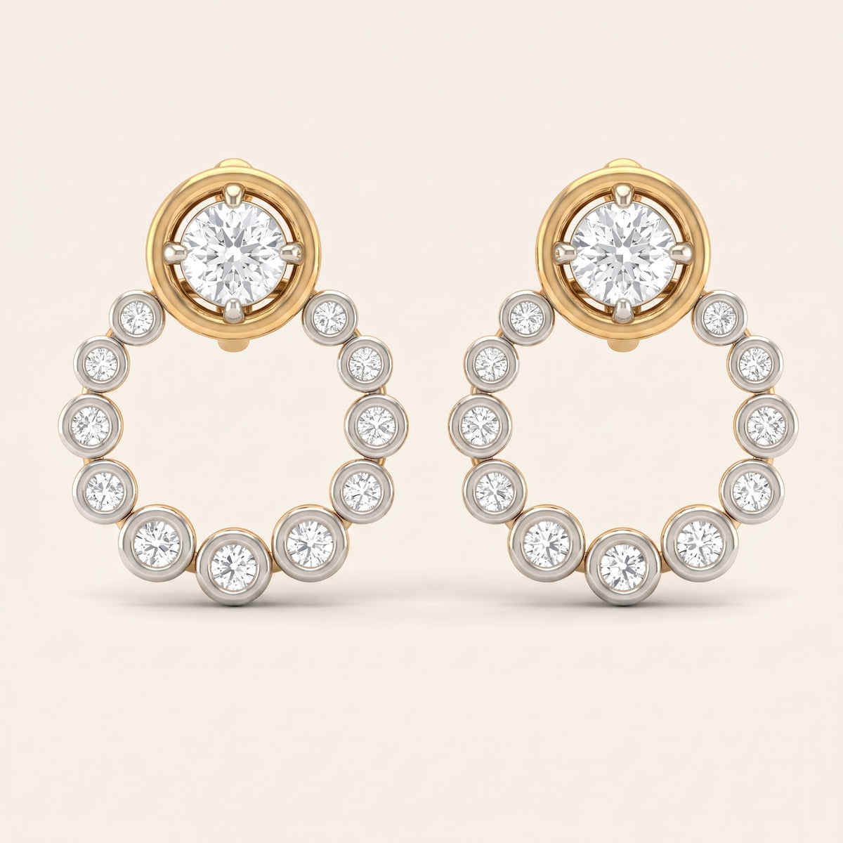 Saturn lab-grown diamond earrings