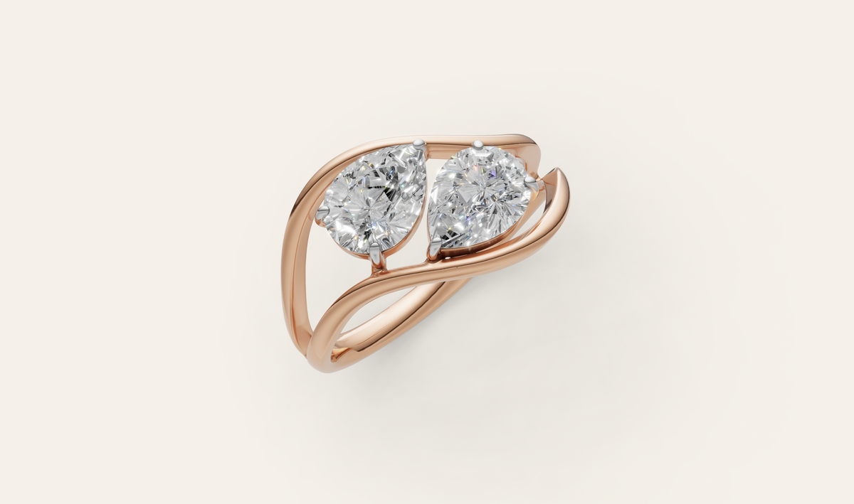 Folia lab-grown diamond ring in rose gold