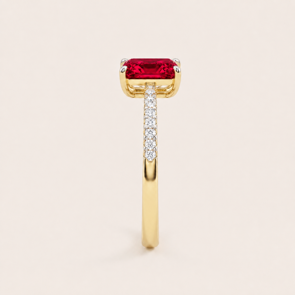 Scarlet lab-grown diamond ring, view 2