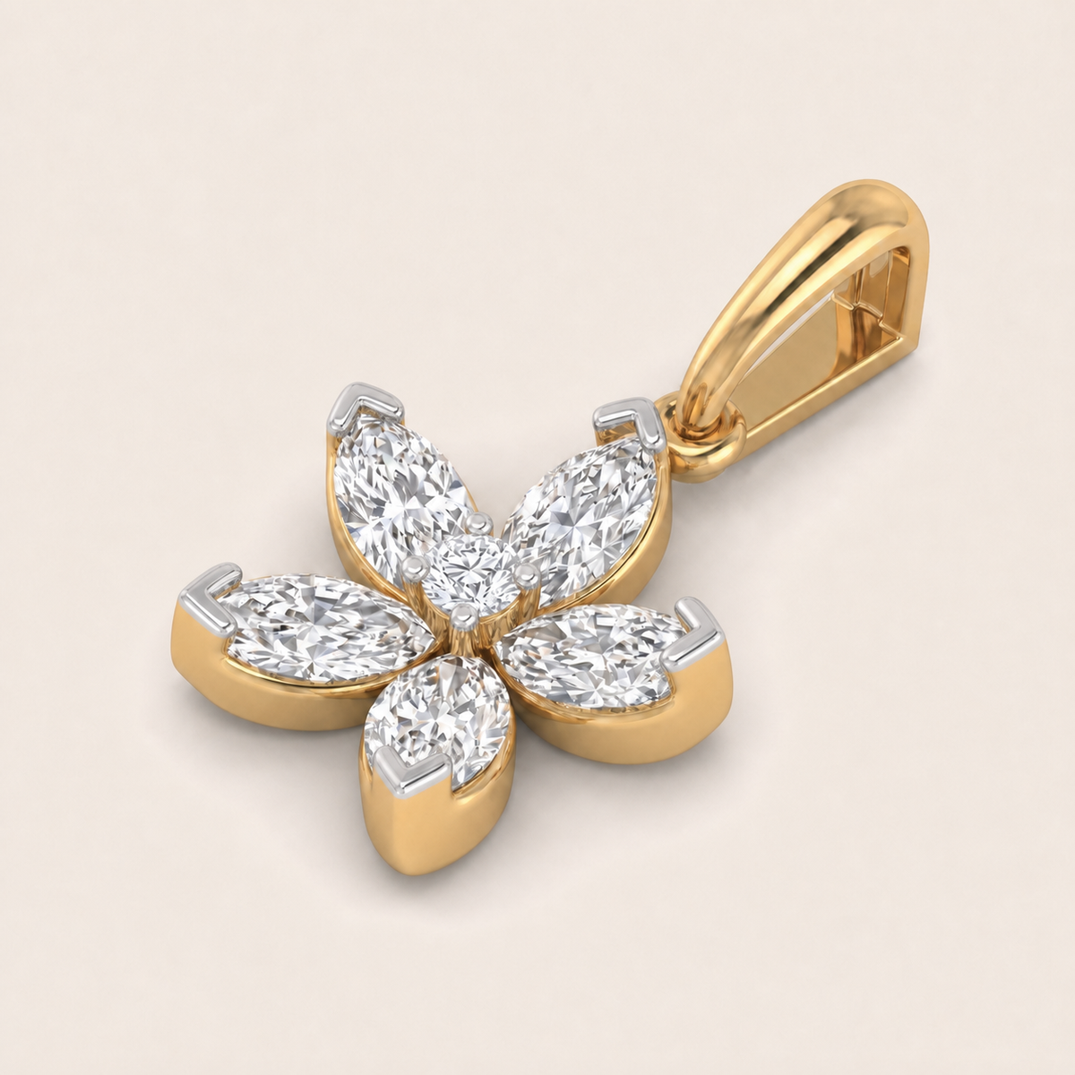 Jasmine lab-grown diamond pendant, view 3