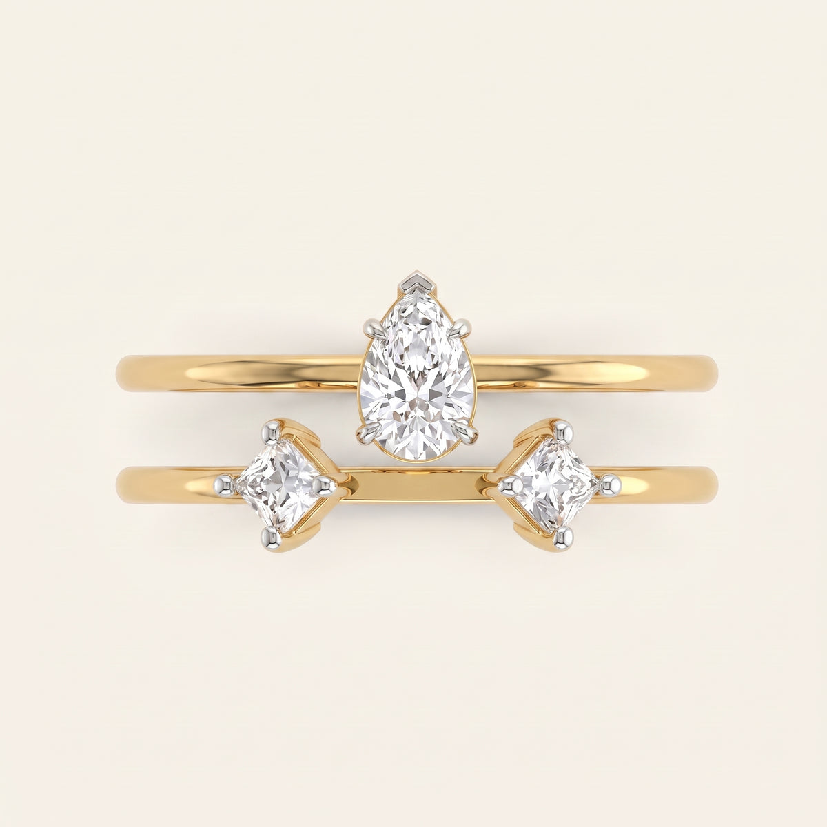 Gemini lab-grown diamond ring, view 4