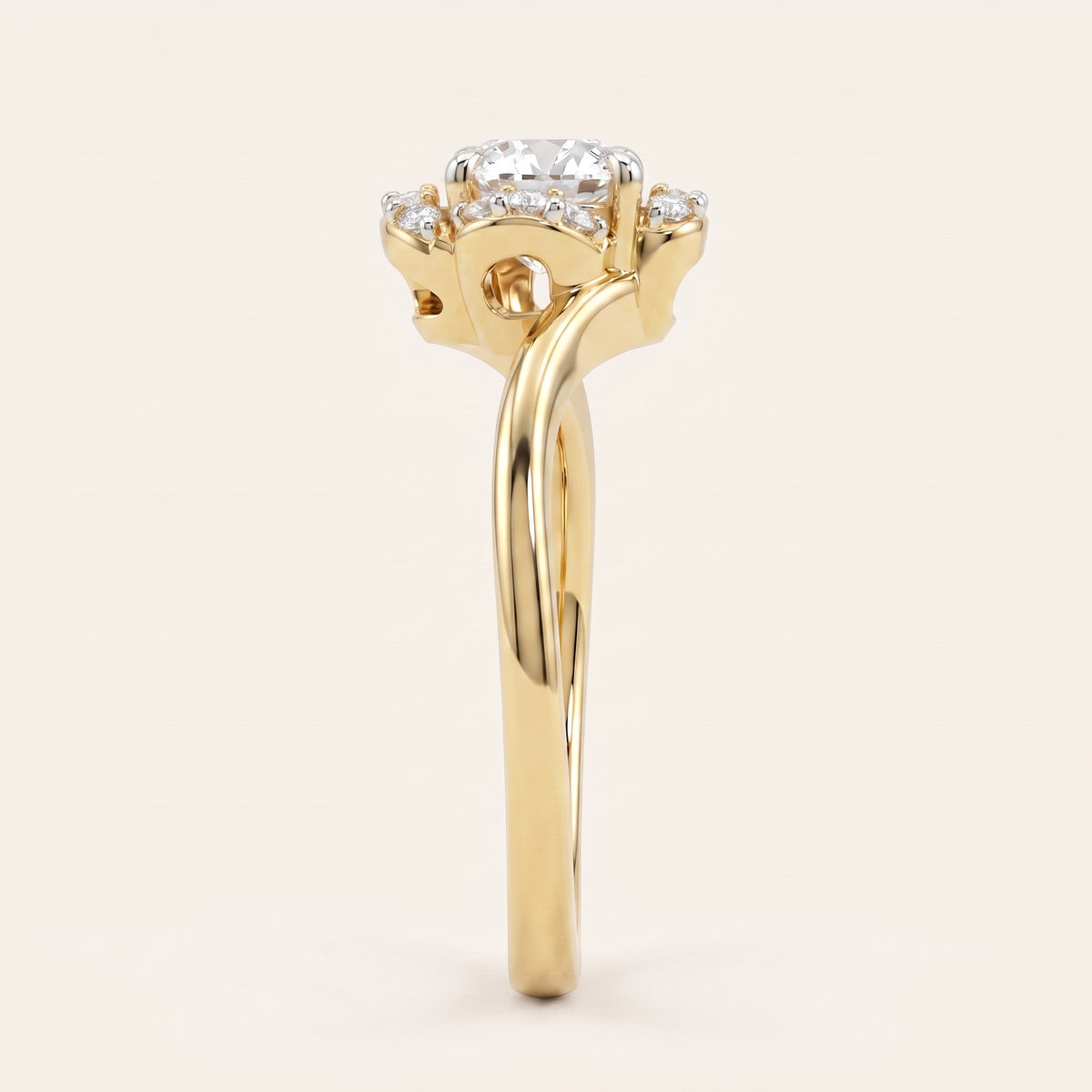 Blossom lab-grown diamond ring, view 4