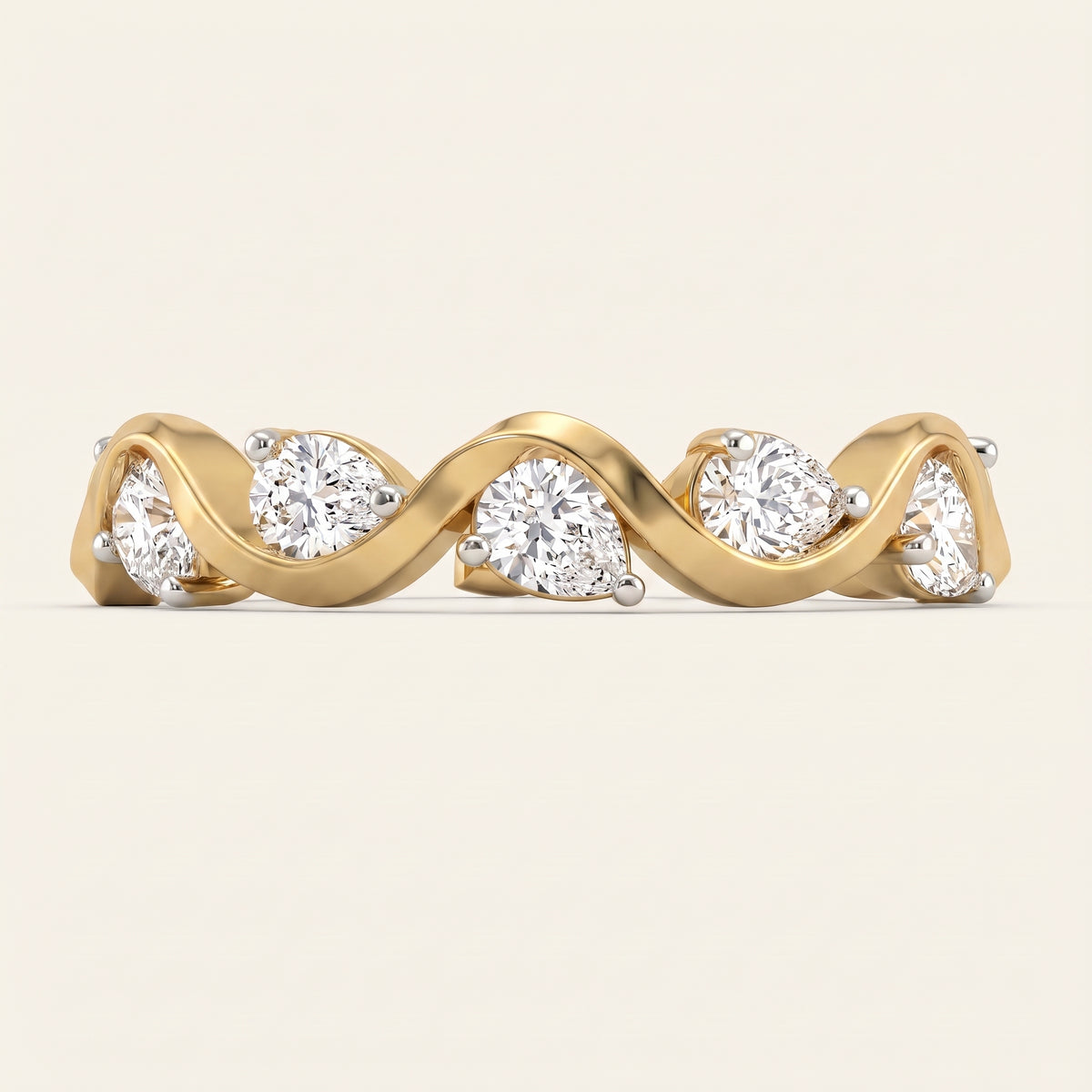 Spiralle lab-grown diamond ring, view 4