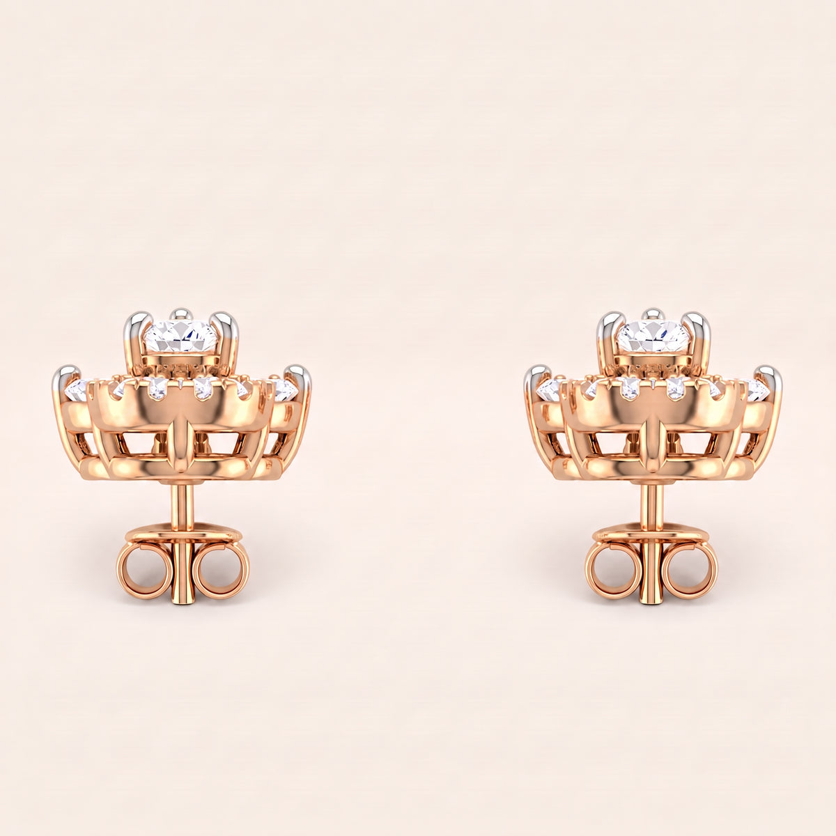 Chandelle lab-grown diamond earrings, view 5