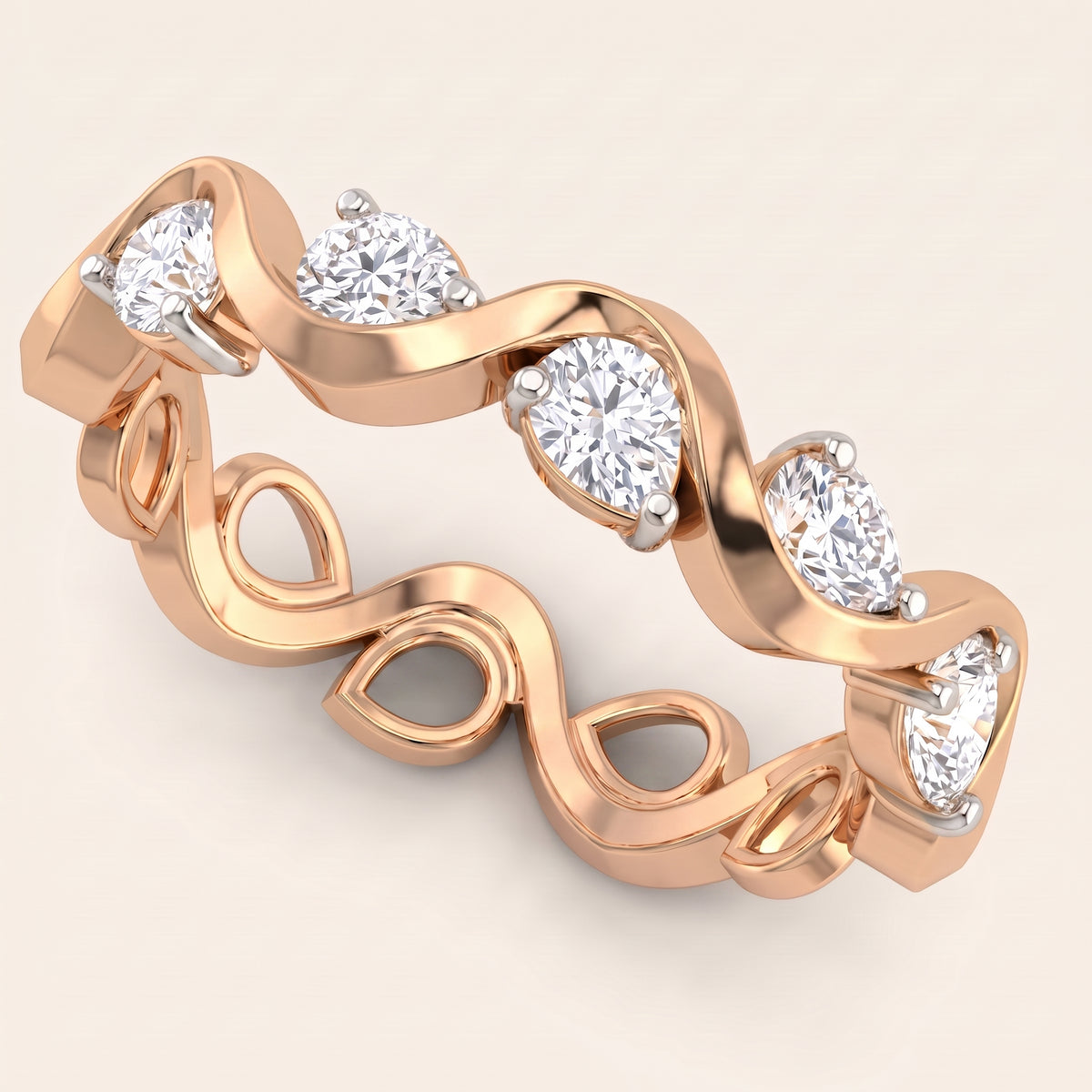 Spiralle lab-grown diamond ring, view 7