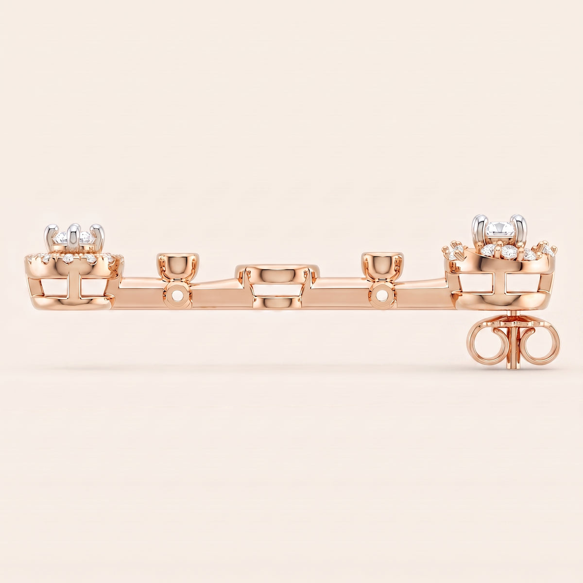 Baton lab-grown diamond earrings, view 4
