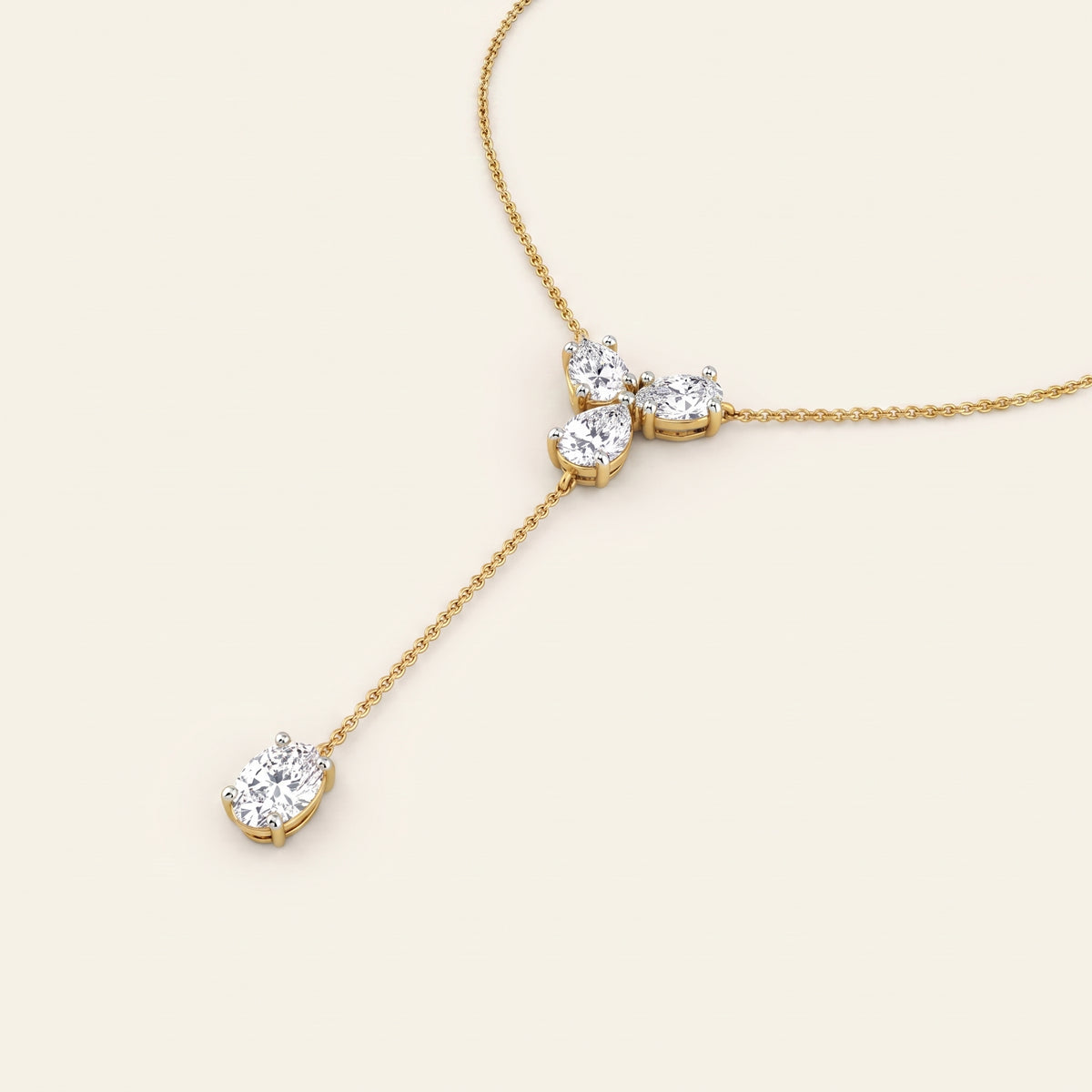 Triplet lab-grown diamond necklace, view 3