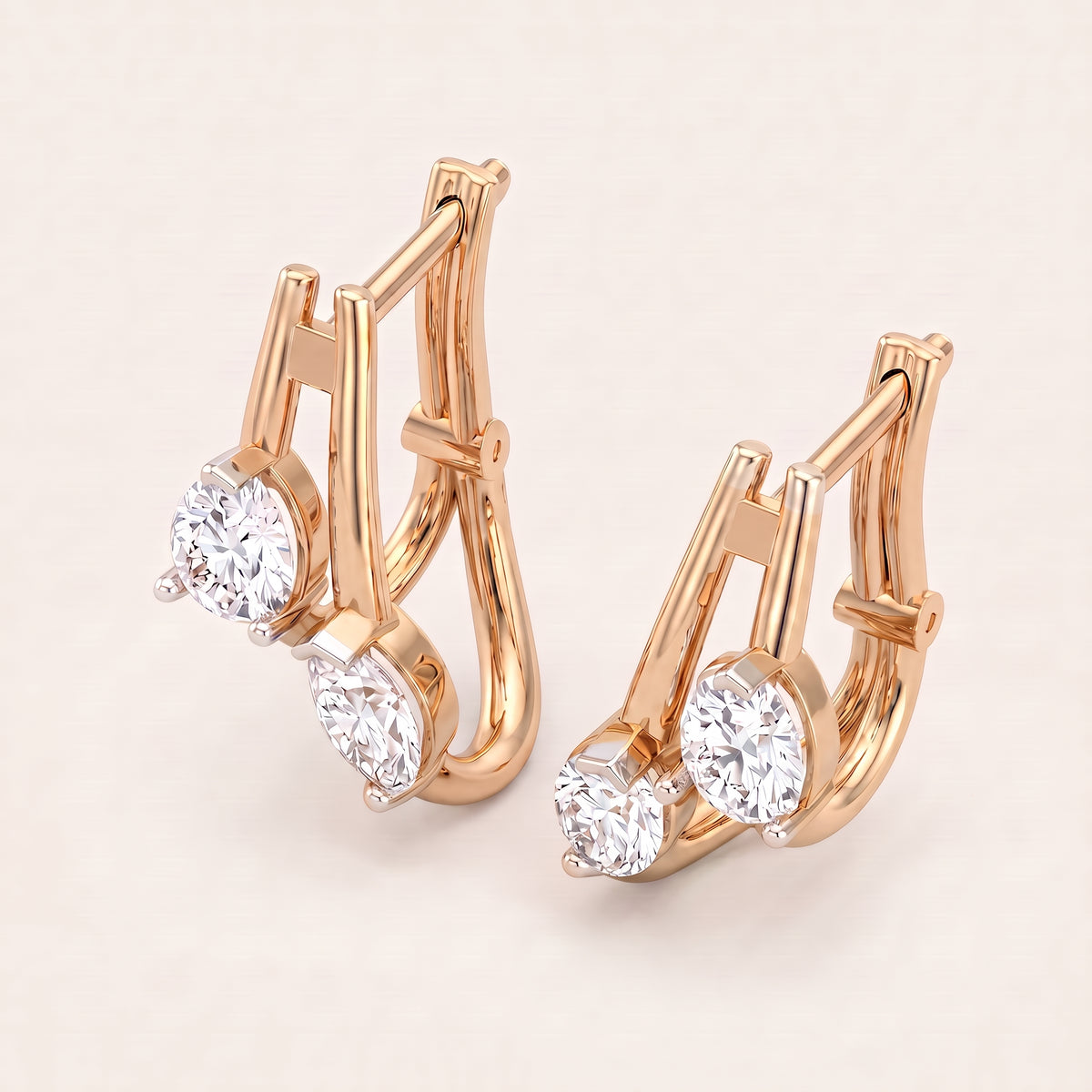 Arc lab-grown diamond earrings, view 8