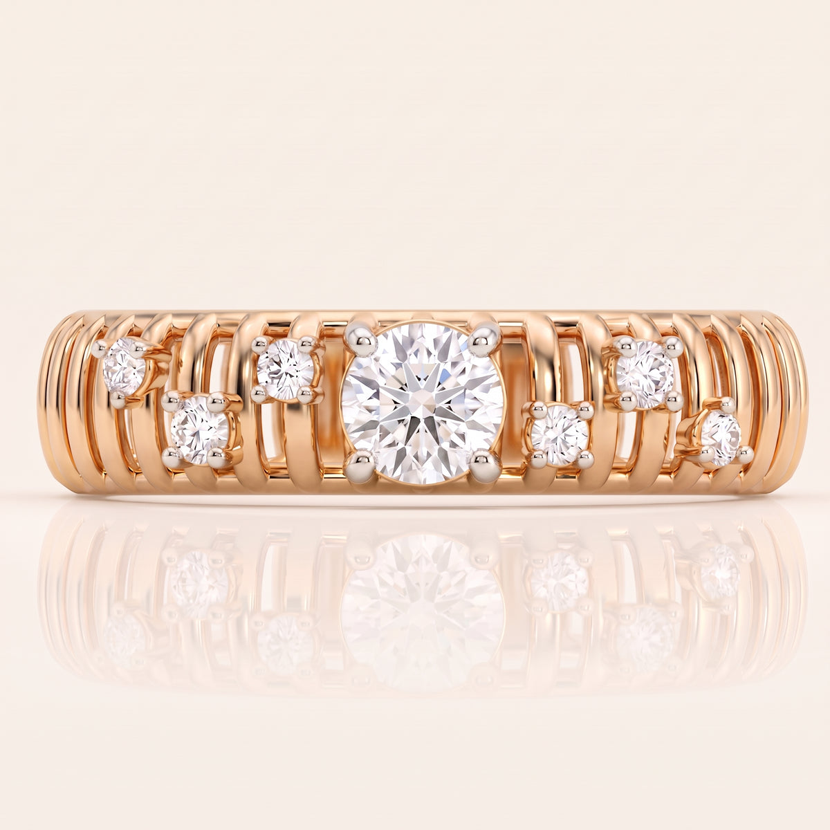 Ripple lab-grown diamond ring, view 5