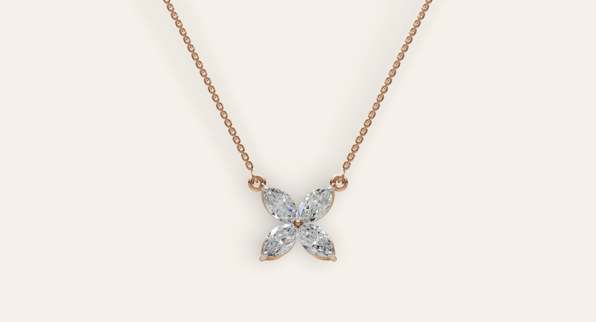 Papillon lab-grown diamond pendant in rose gold