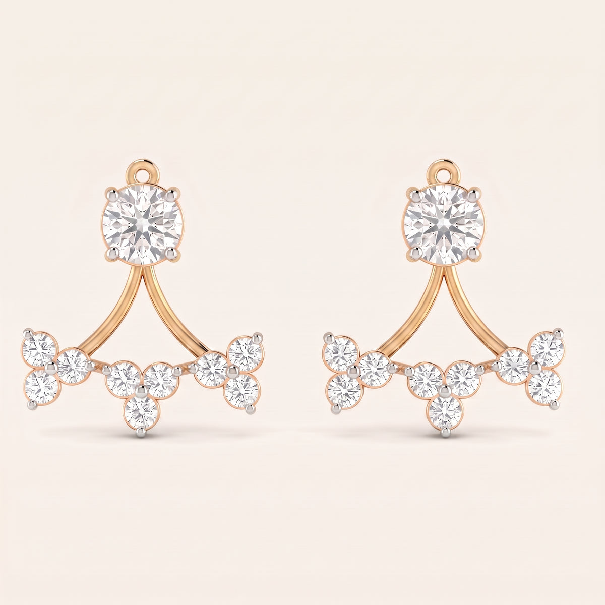 Wings lab-grown diamond earrings, view 3