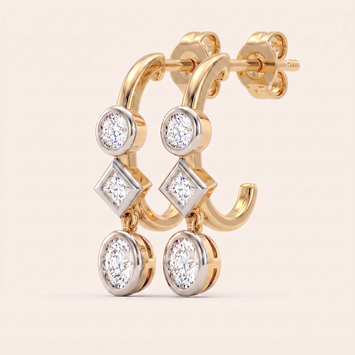 Totem lab-grown diamond earrings, view 5