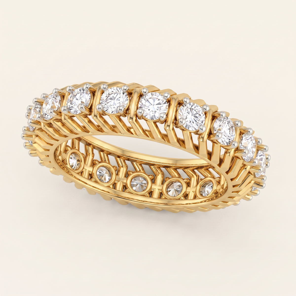Braid lab-grown diamond ring, view 3