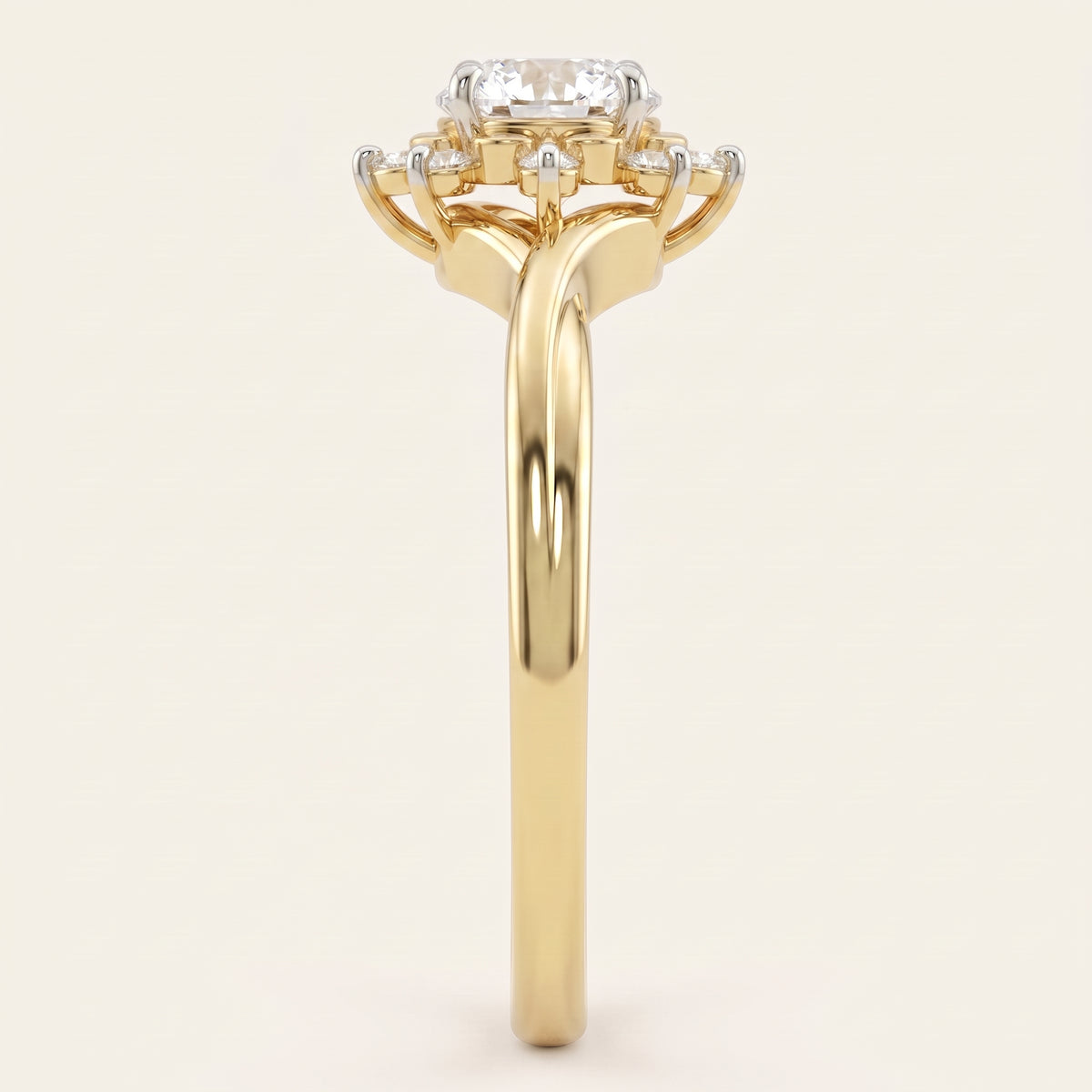 Camellia lab-grown diamond ring