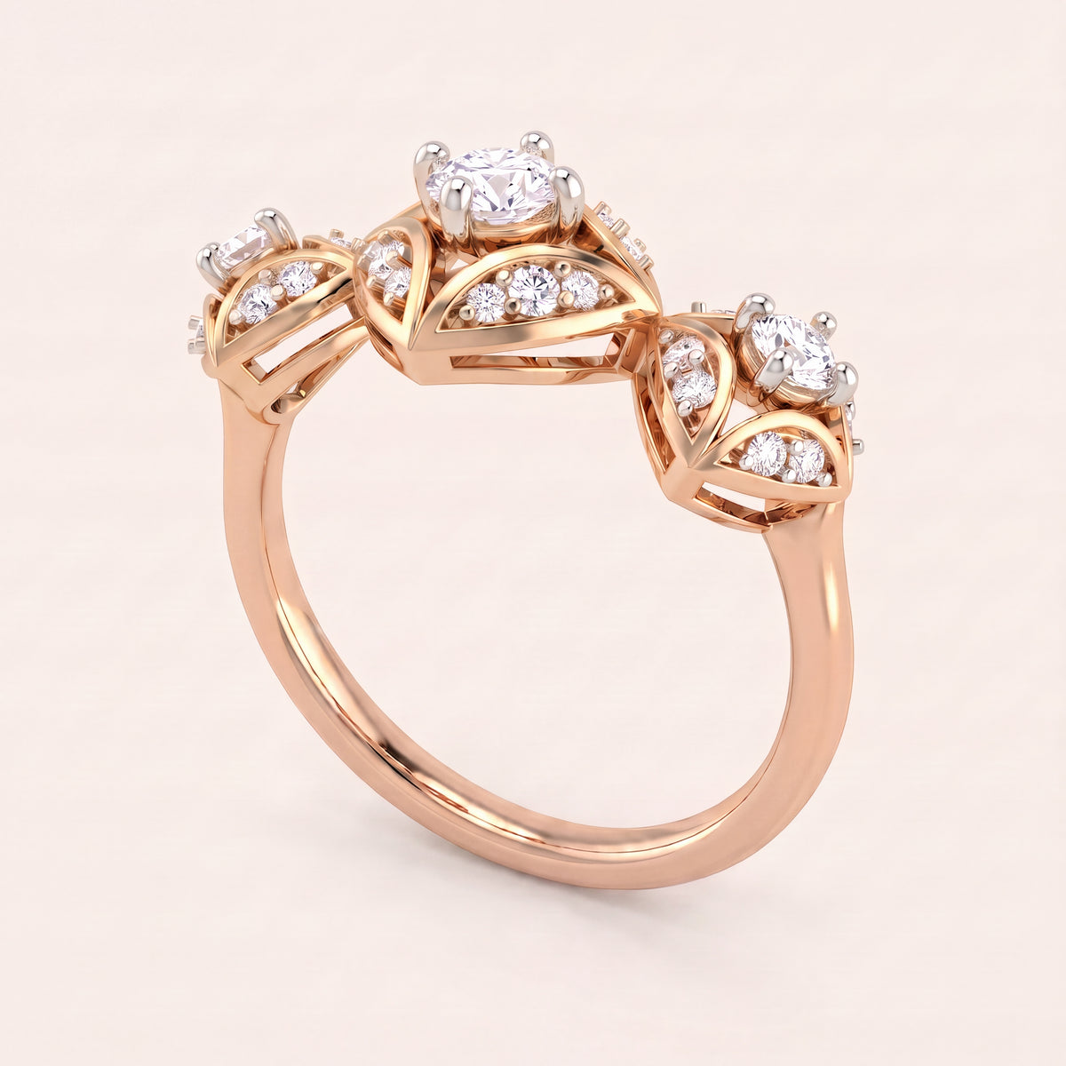 Tiara lab-grown diamond ring, view 5