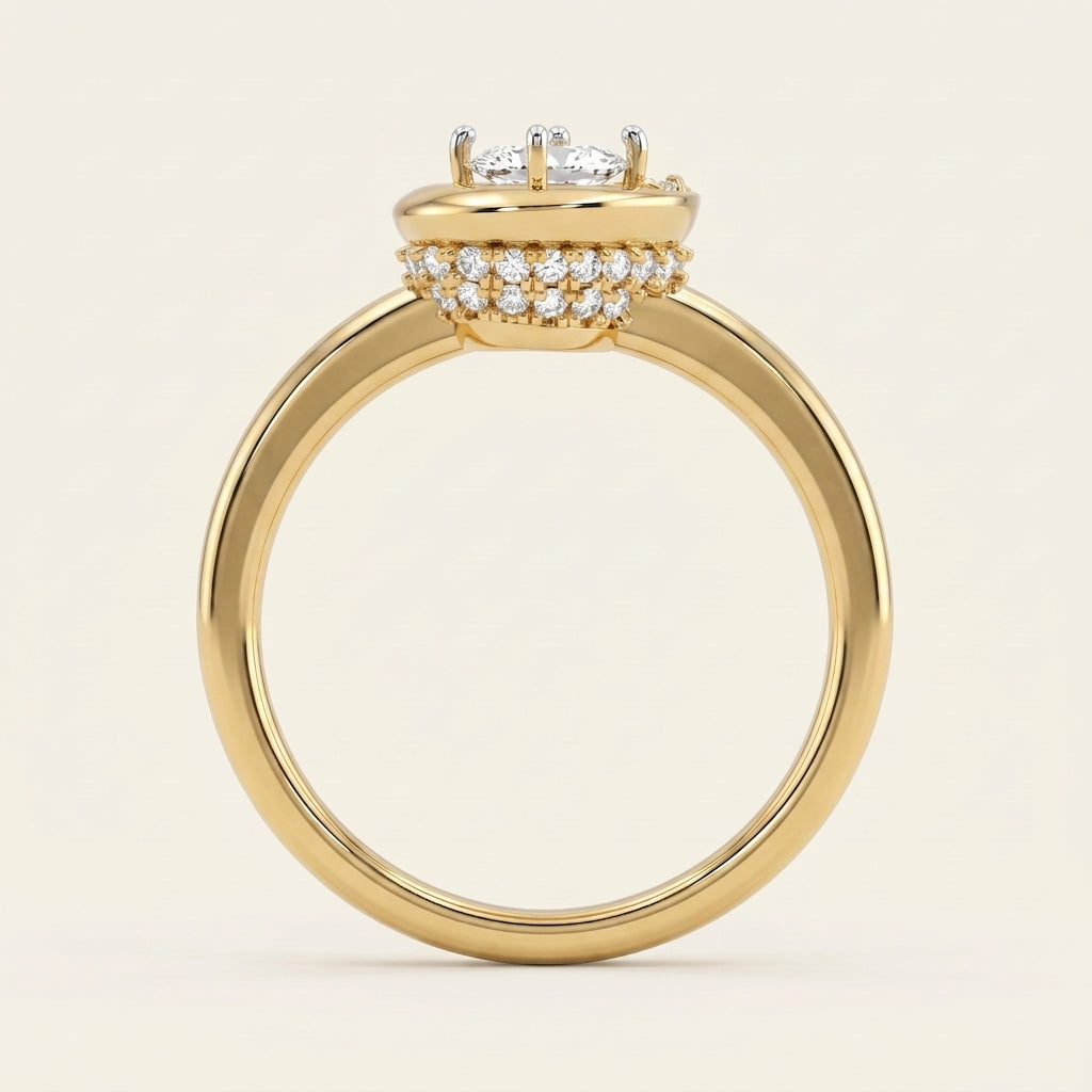 Luna lab-grown diamond ring, view 3