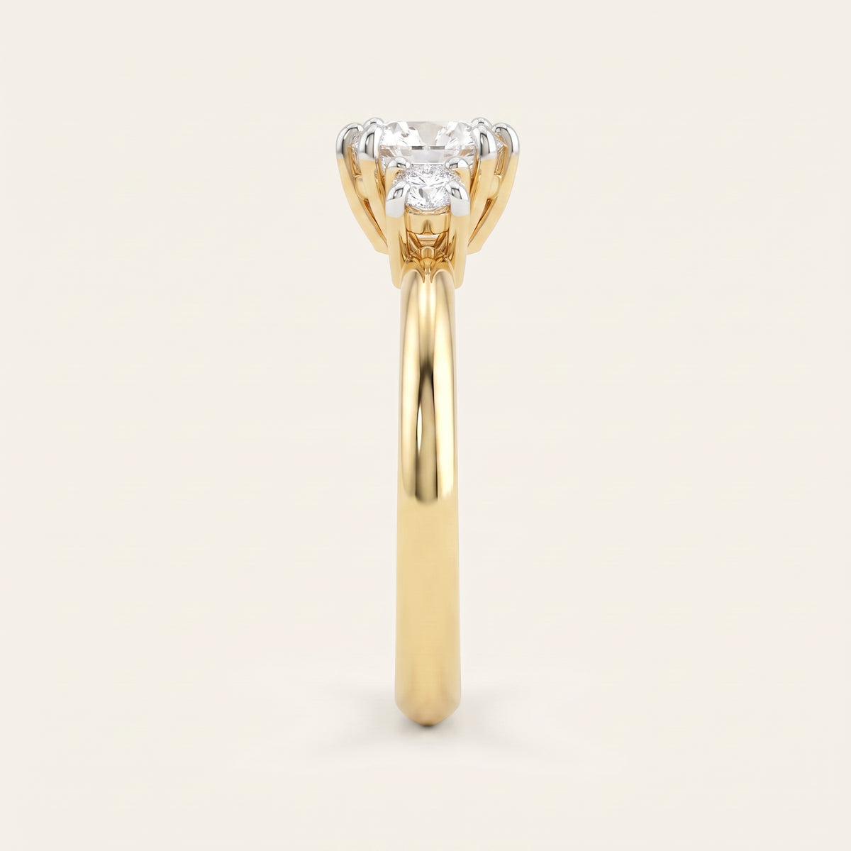 Trinity lab-grown diamond ring, view 2
