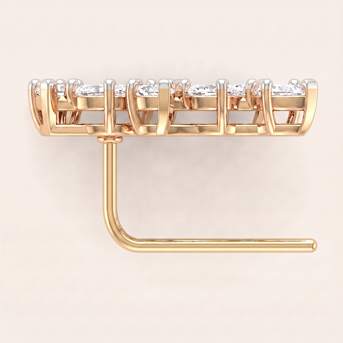 Posy lab-grown diamond earrings, view 5