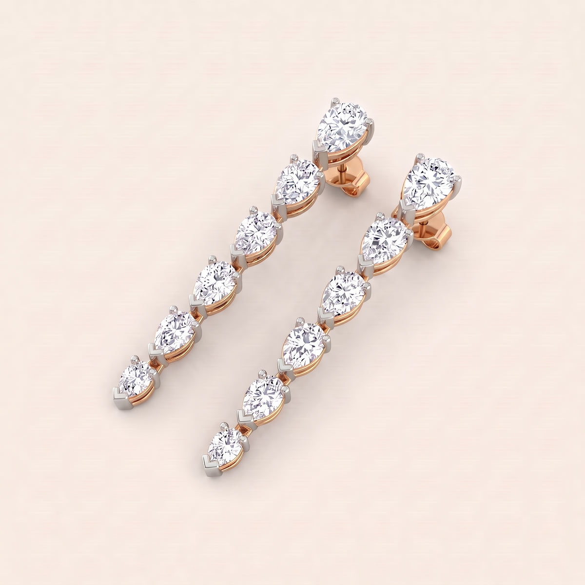 Rain lab-grown diamond earrings, view 8