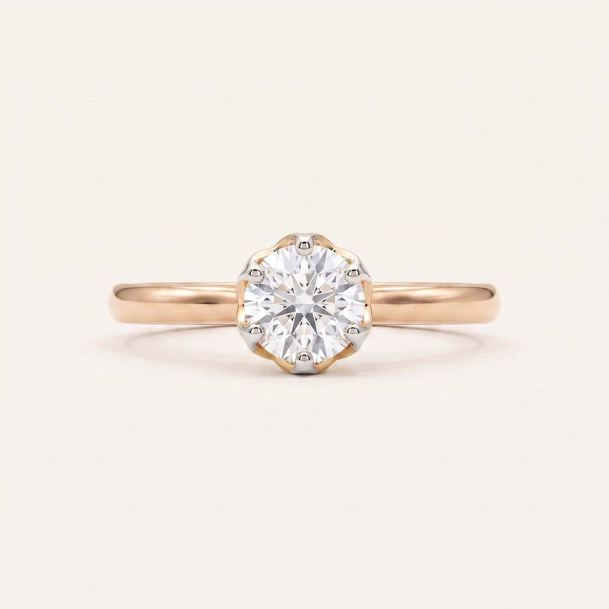 Tulip lab-grown diamond ring, view 9