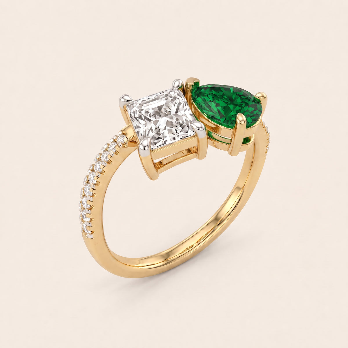 Duet lab-grown diamond ring