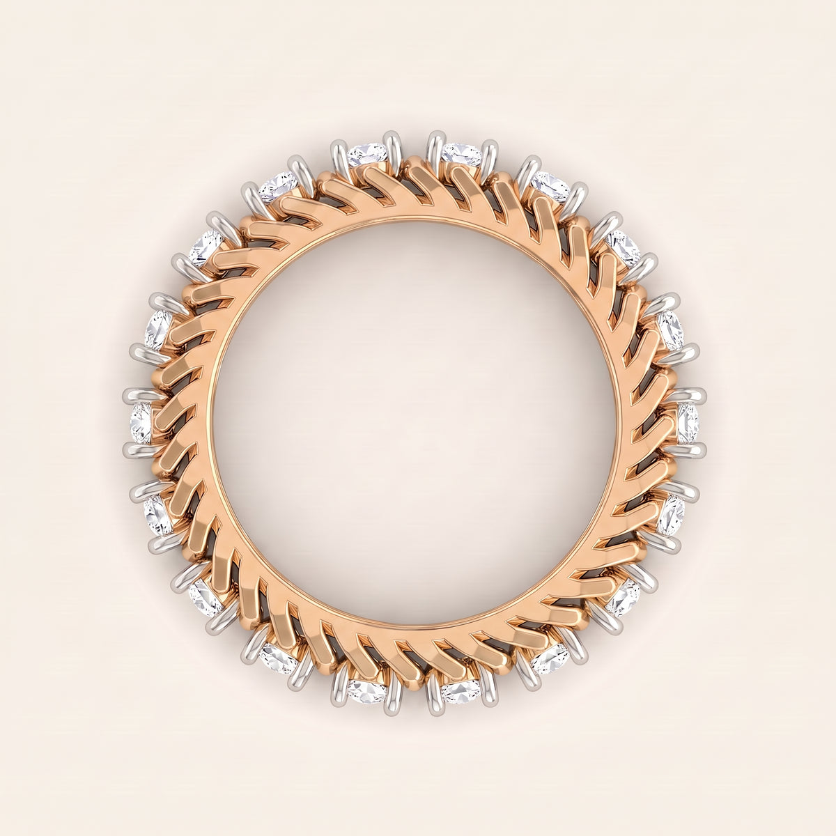 Braid lab-grown diamond ring, view 4