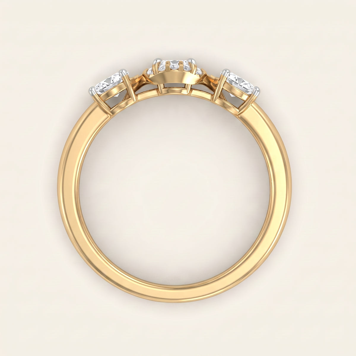 Trefoil lab-grown diamond ring
