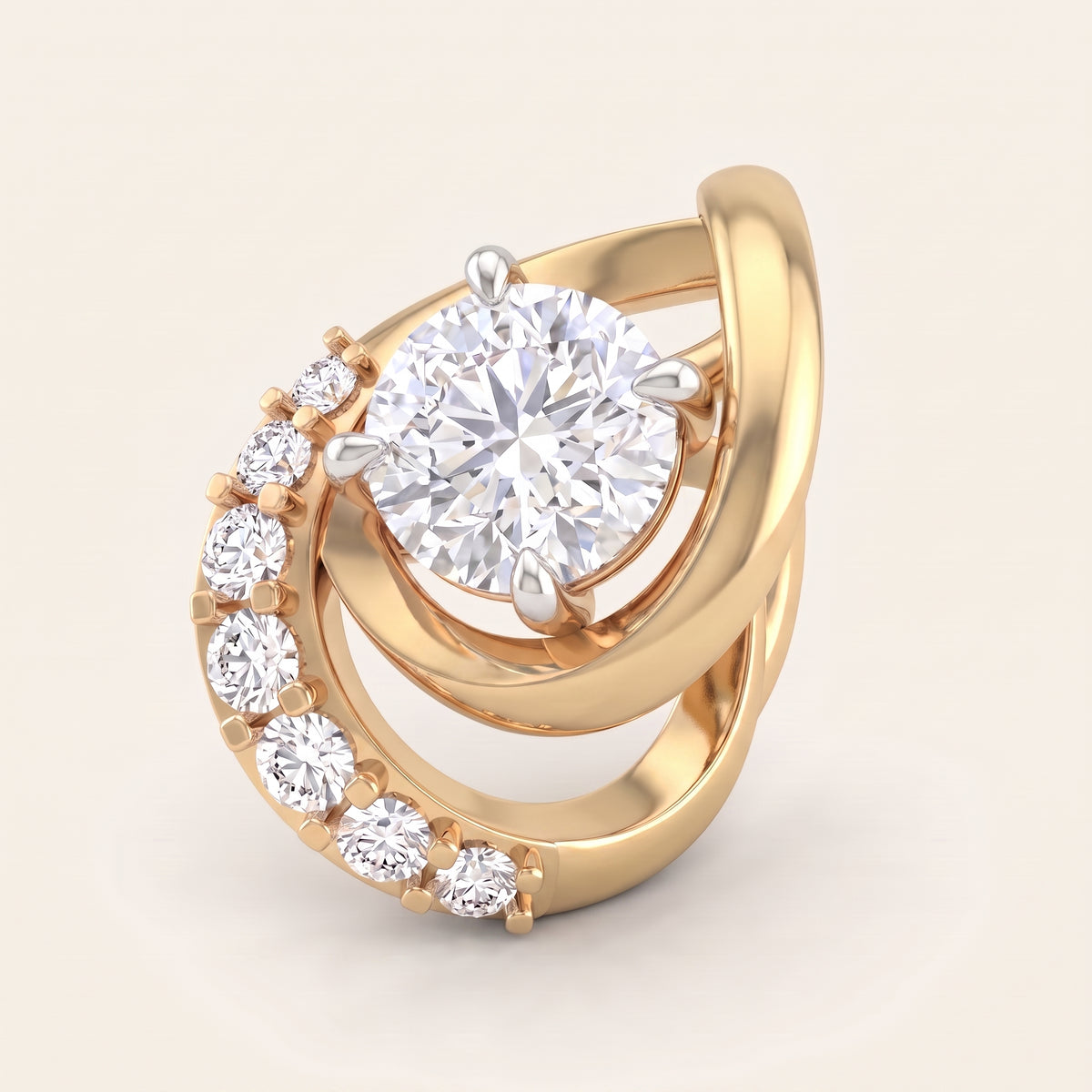 Nautilus lab-grown diamond pendant, view 5