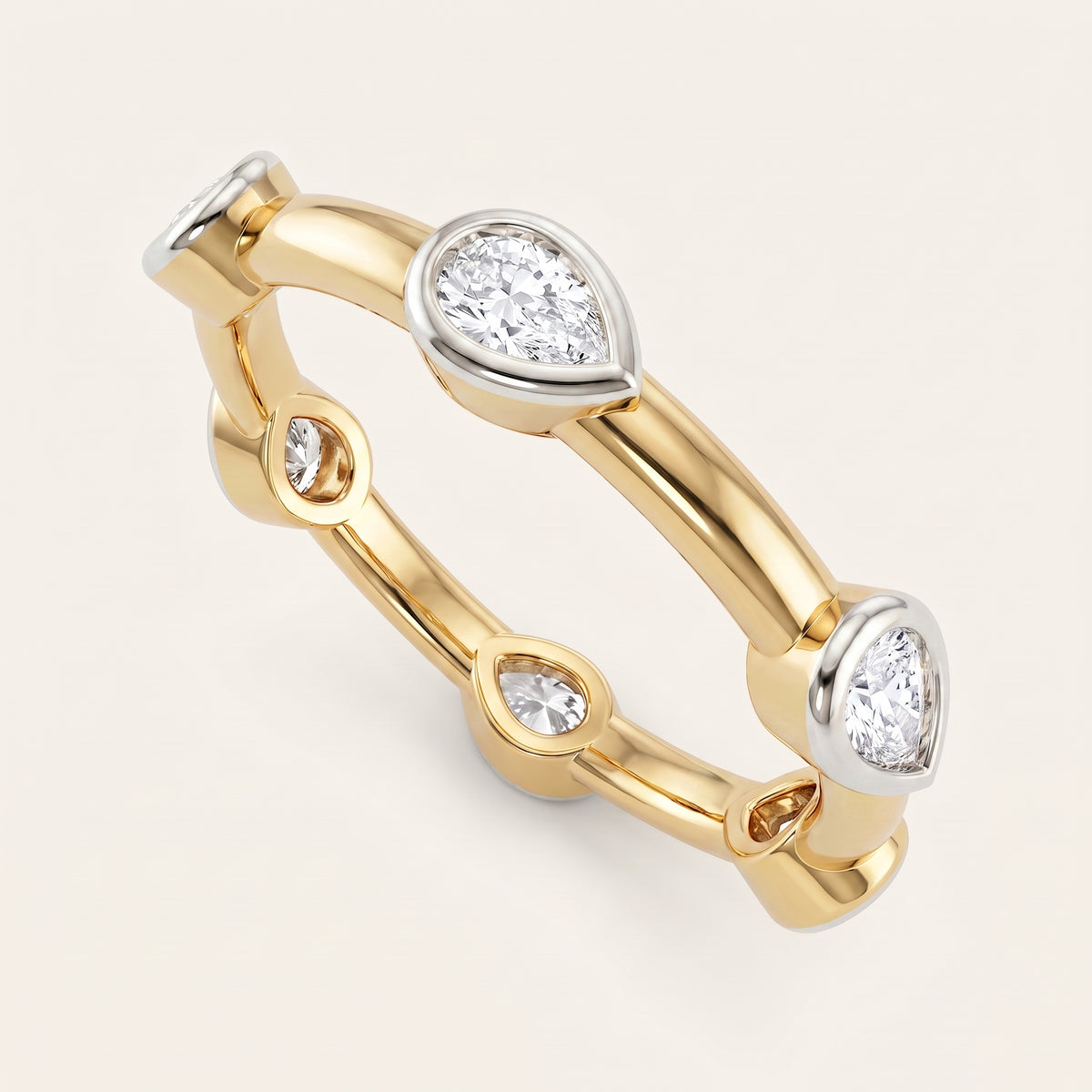 Raindrop lab-grown diamond ring, view 4