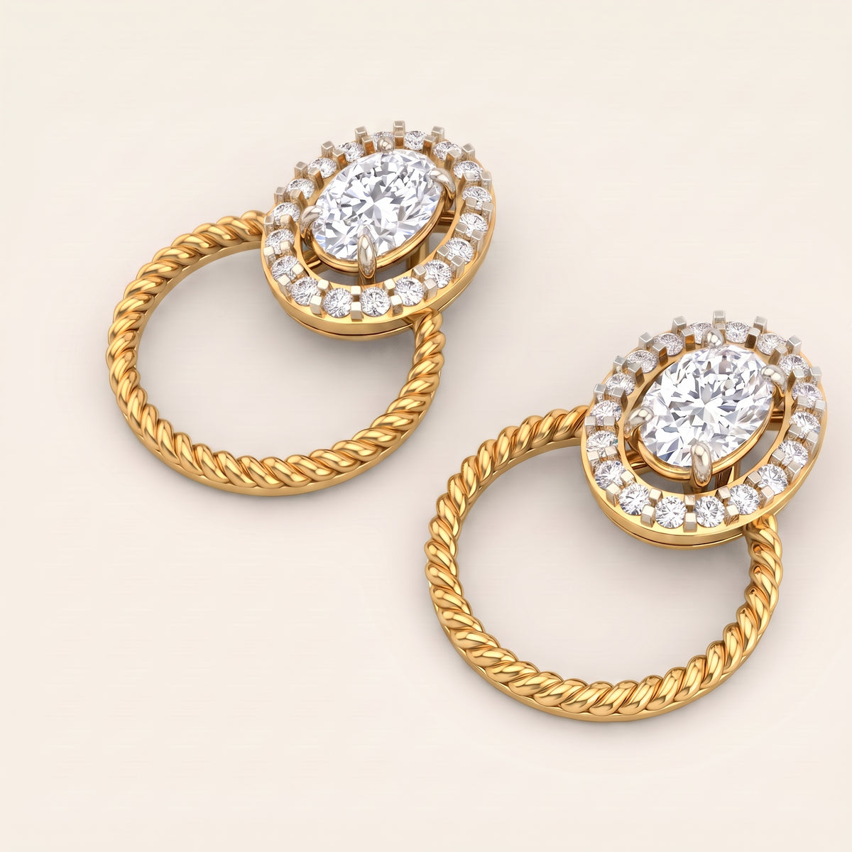 Marina lab-grown diamond earrings, view 2
