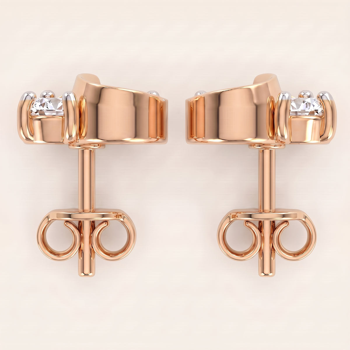 Spiralle lab-grown diamond earrings, view 6