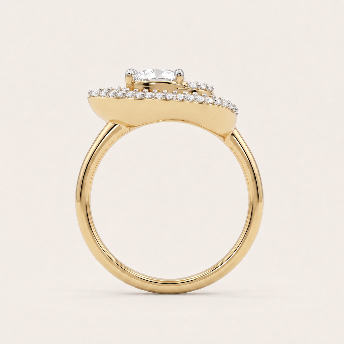 Paisley lab-grown diamond ring, view 2