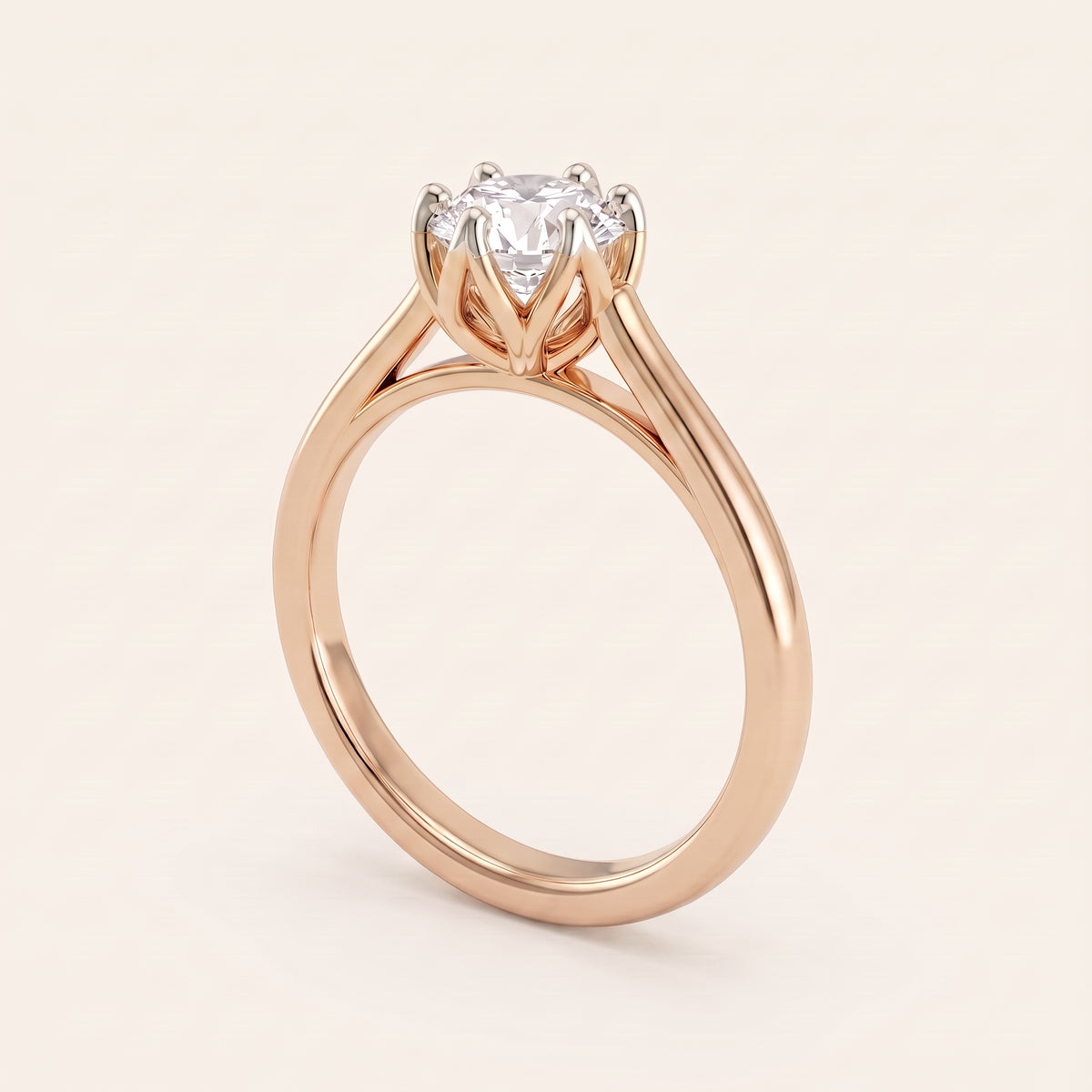 Tulip lab-grown diamond ring, view 8
