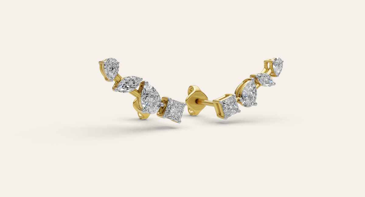 Melody lab-grown diamond earrings, view 4
