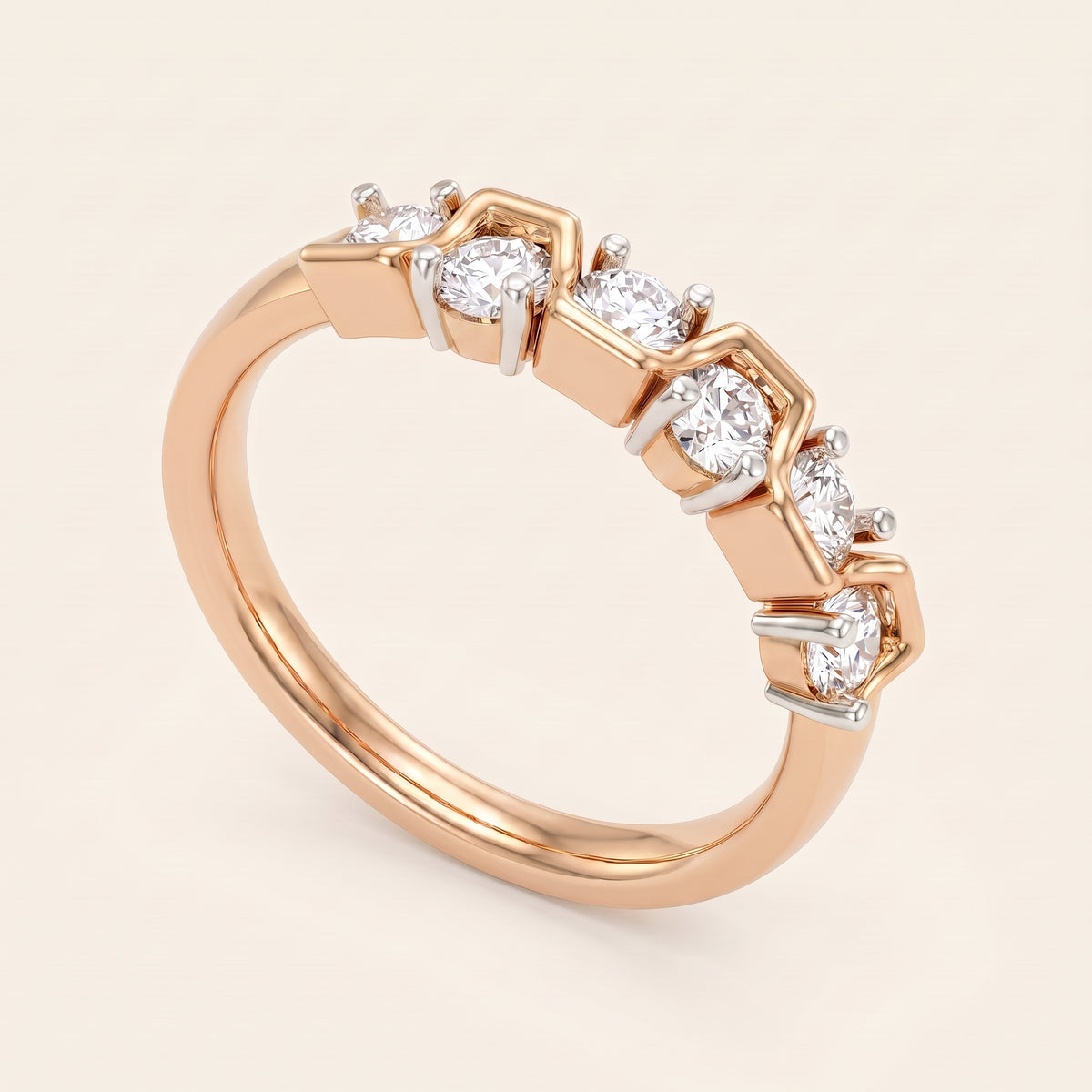 Wavelet lab-grown diamond ring, view 6