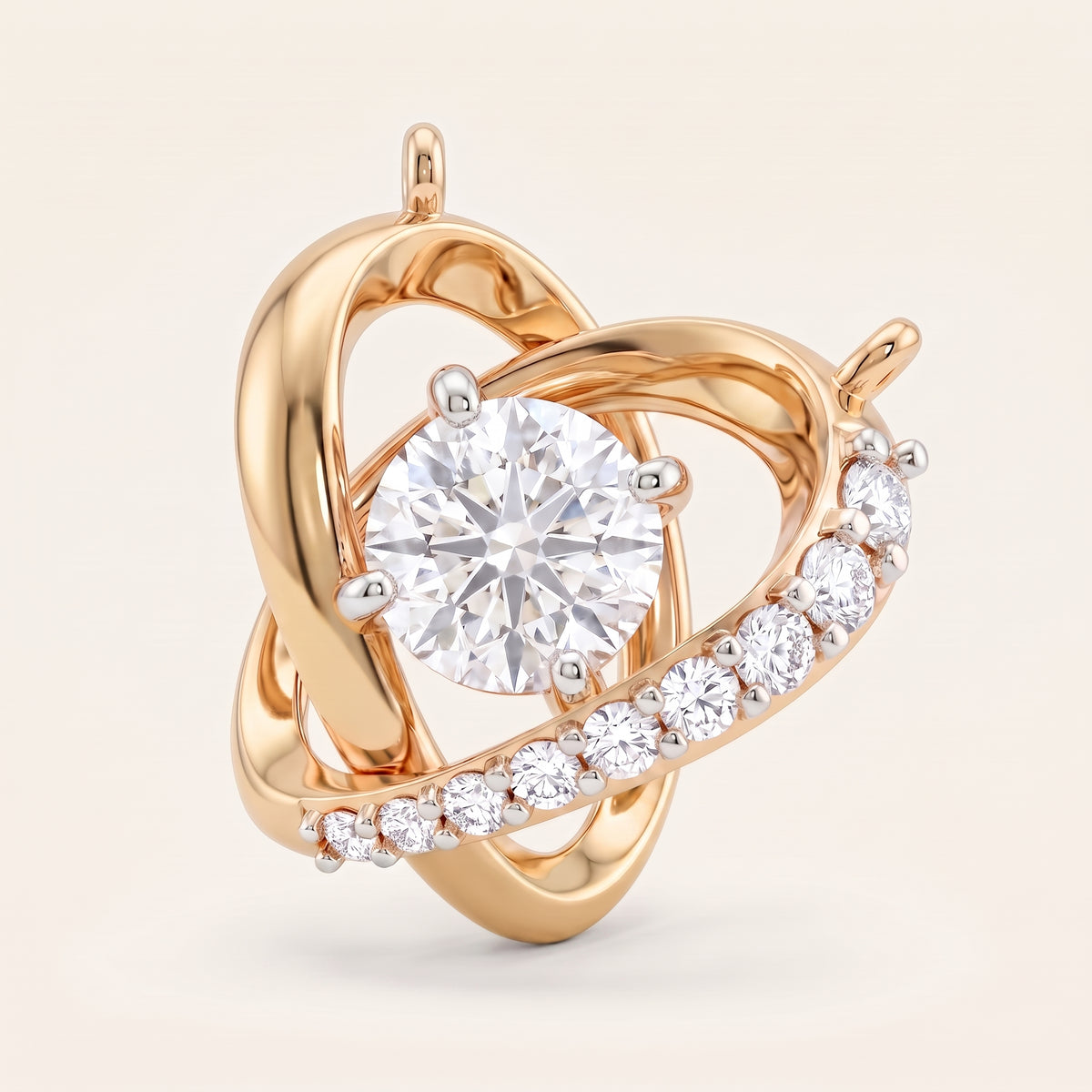 Orbit lab-grown diamond pendant, view 6