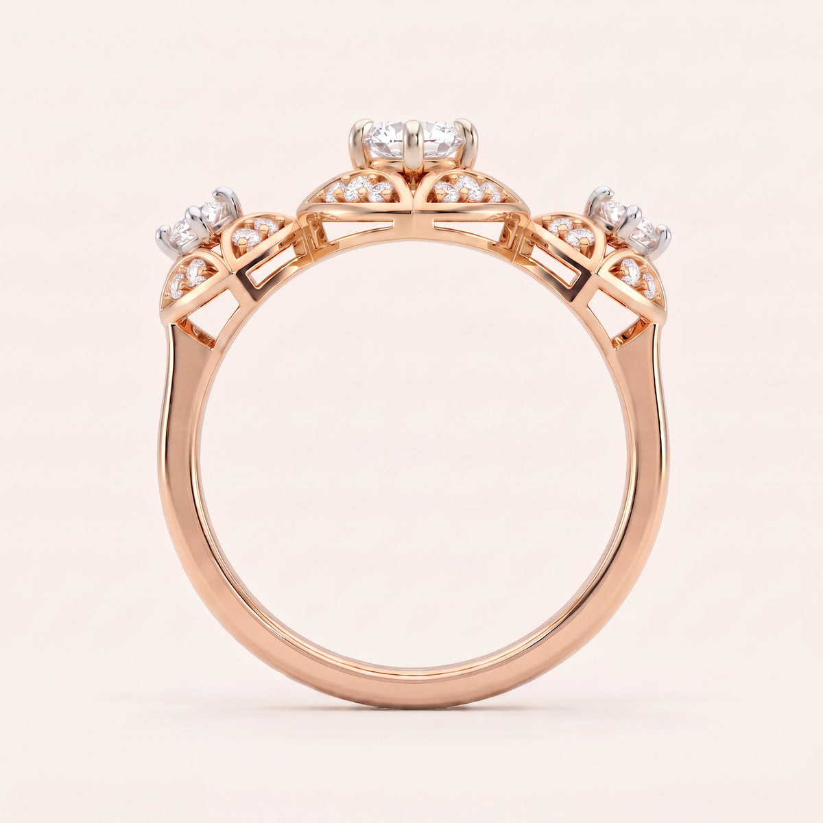 Tiara lab-grown diamond ring, view 7