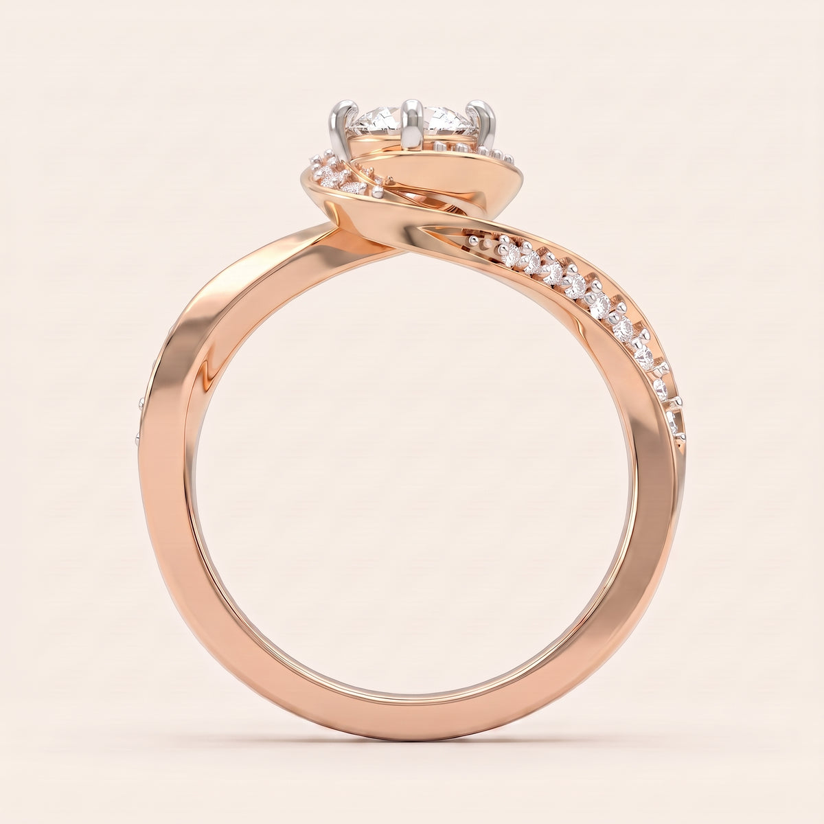 Whirlwind lab-grown diamond ring, view 6