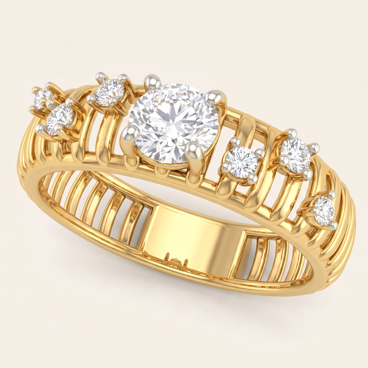 Ripple lab-grown diamond ring, view 4