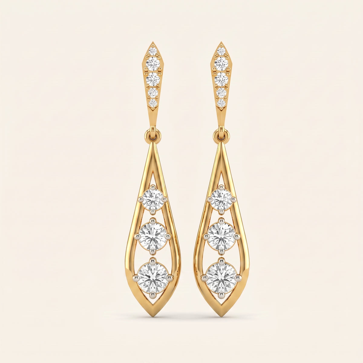 Lantern lab-grown diamond earrings