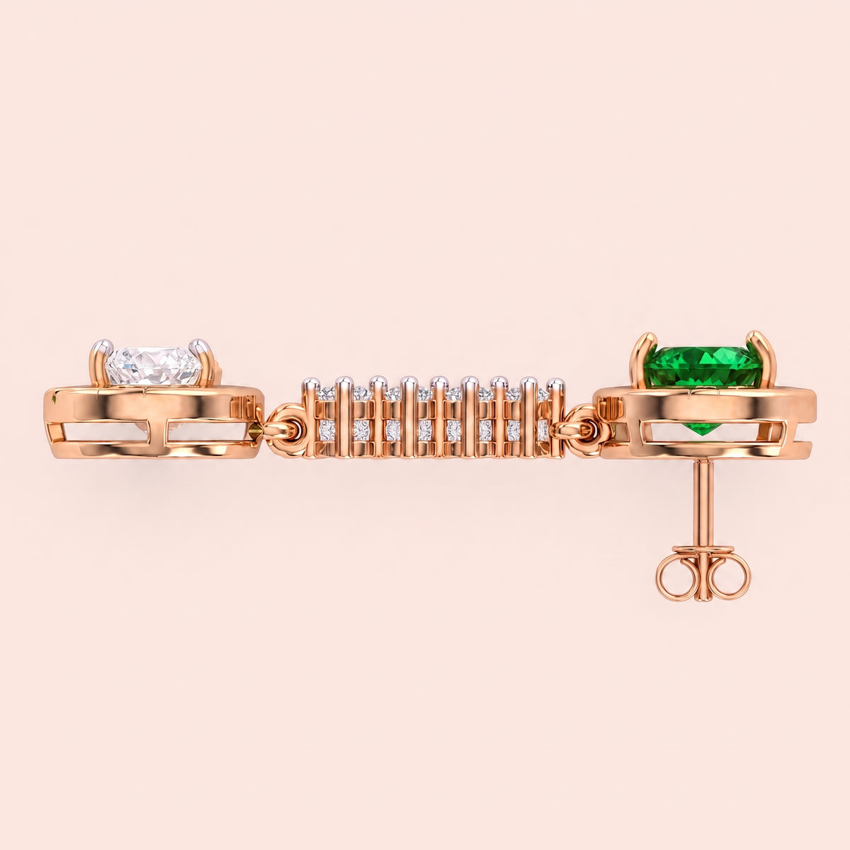 Verde lab-grown diamond earrings, view 3