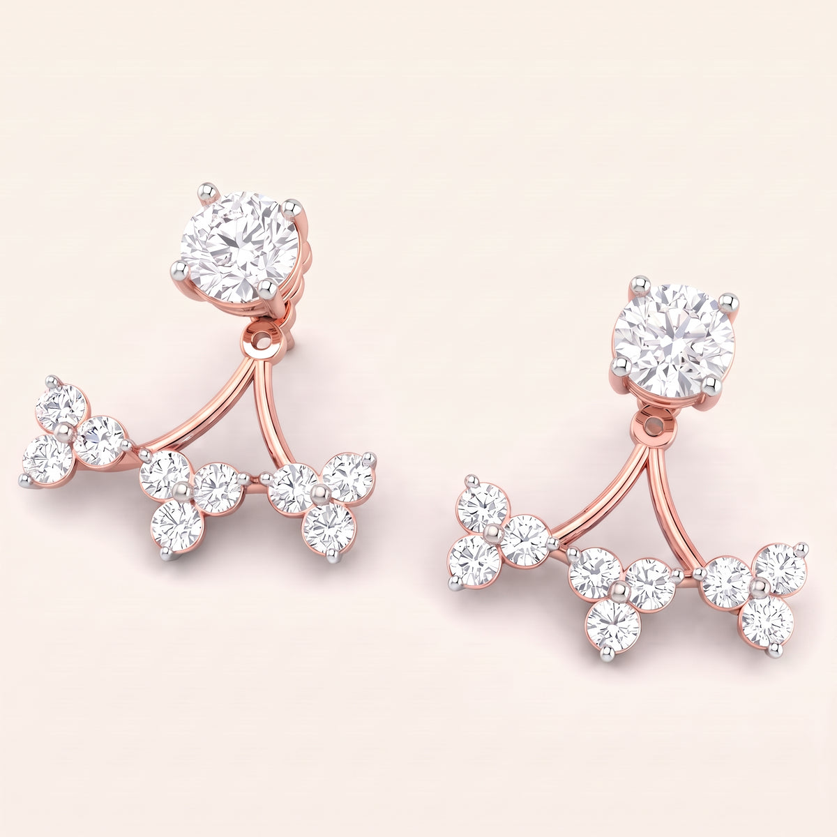 Wings lab-grown diamond earrings, view 2