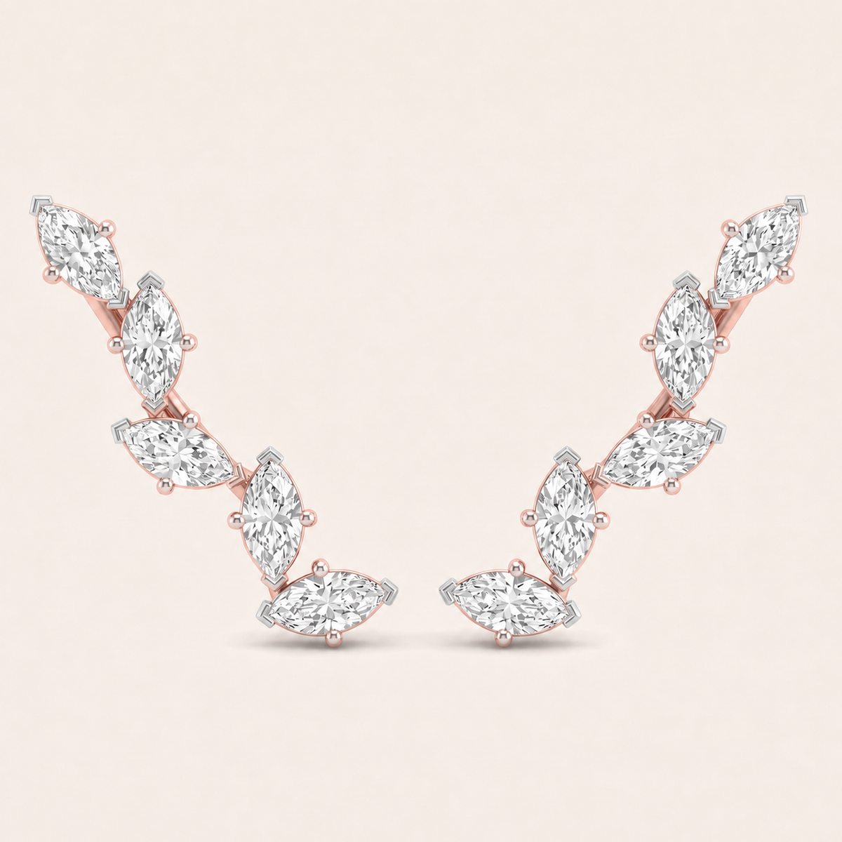 Posy lab-grown diamond earrings, view 4