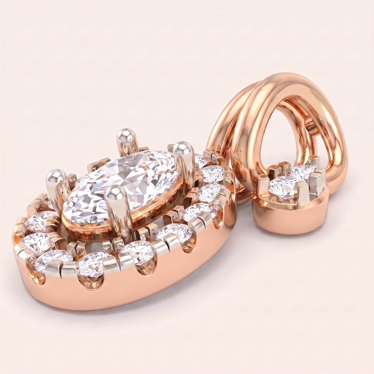 Ovalia lab-grown diamond pendant, view 5