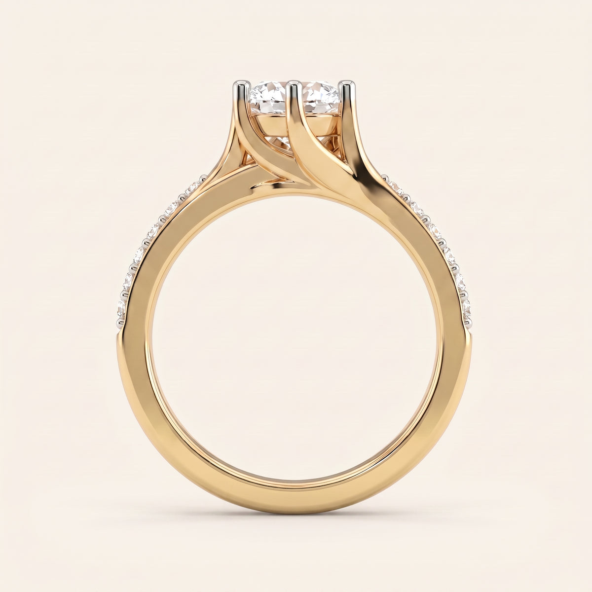 Rosebud lab-grown diamond ring, view 10