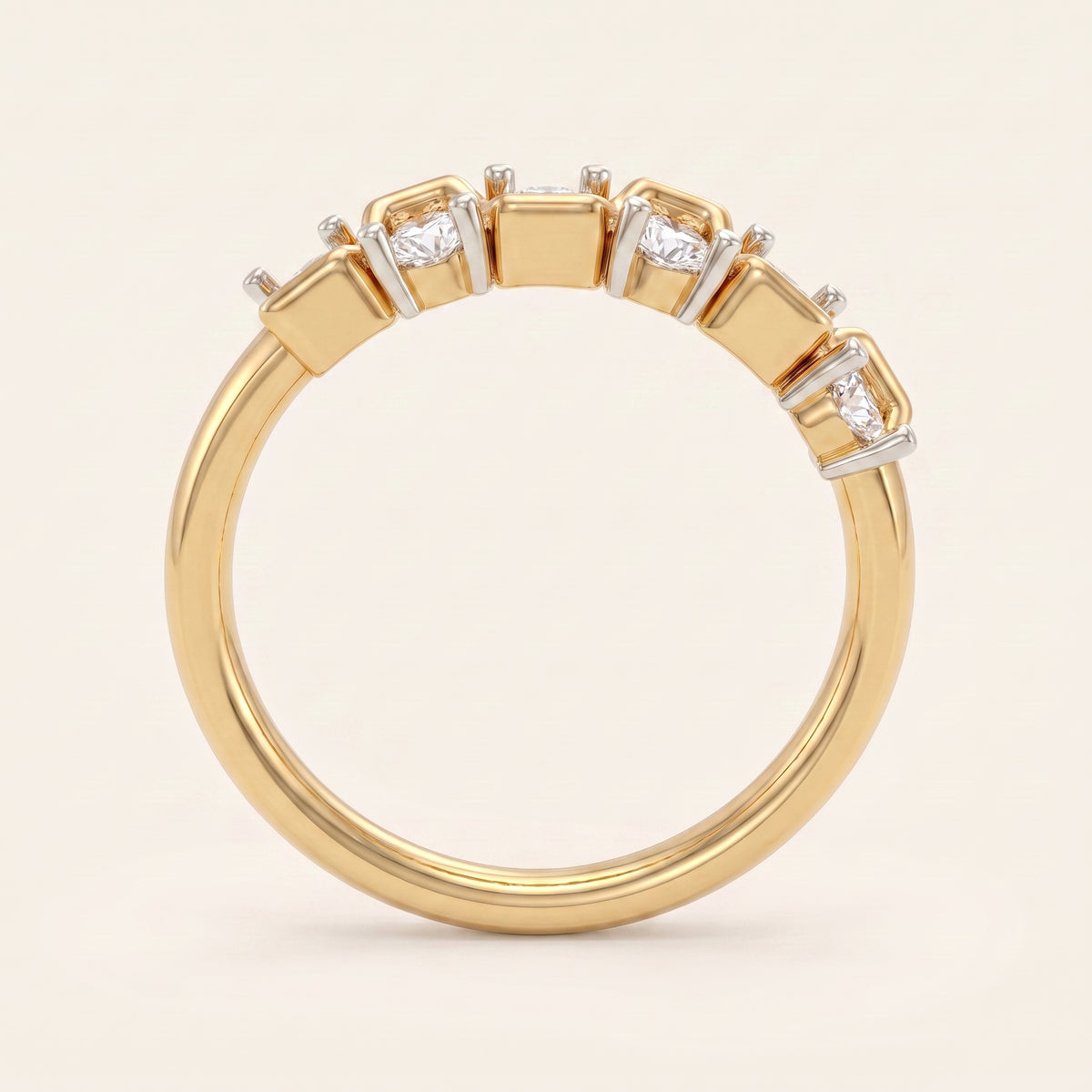Wavelet lab-grown diamond ring, view 3