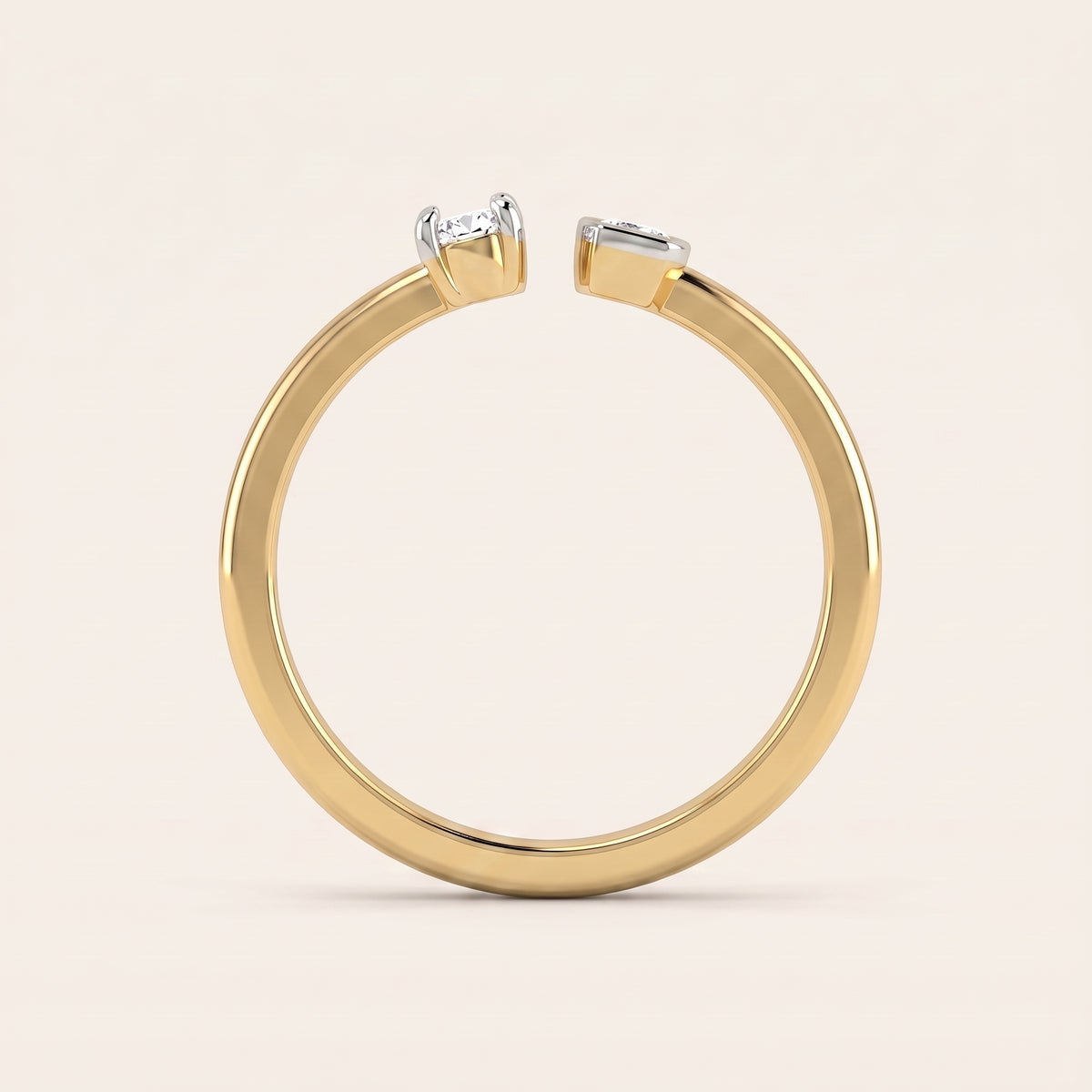 Contrast lab-grown diamond ring, view 2