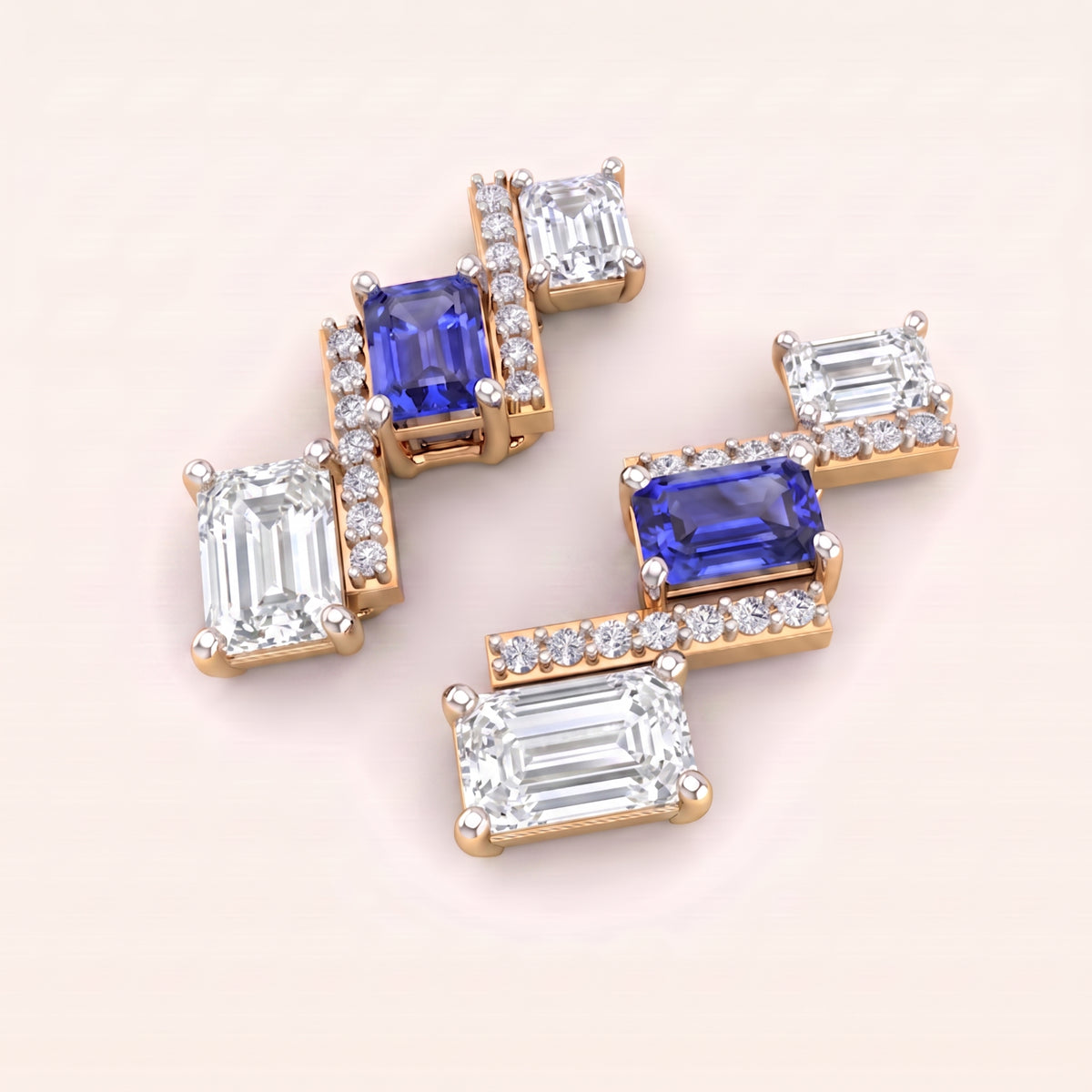 Mosaic lab-grown diamond earrings