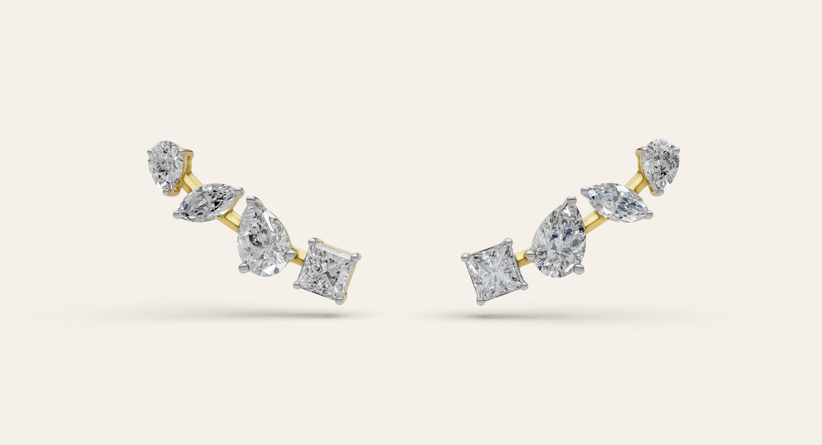 Melody lab-grown diamond earrings, view 8